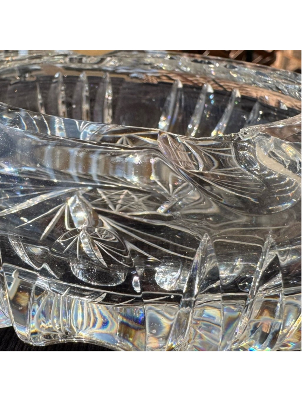 Vintage Mid Century Heavy Crystal Starburst Ashtray Trinket Dish 5.5” 2.2 lbs - Picture 4 of 6